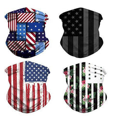 4pcs Cooling Neck Gaiter,US Flag Gaiters,Face Cover for Outdoors, Festivals, Sports Unisex