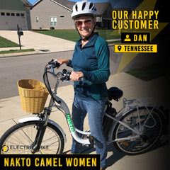 Nakto Camel Women 36V/10Ah 250W-350W Cruiser Electric Bike With Plastic Basket CAFW5521