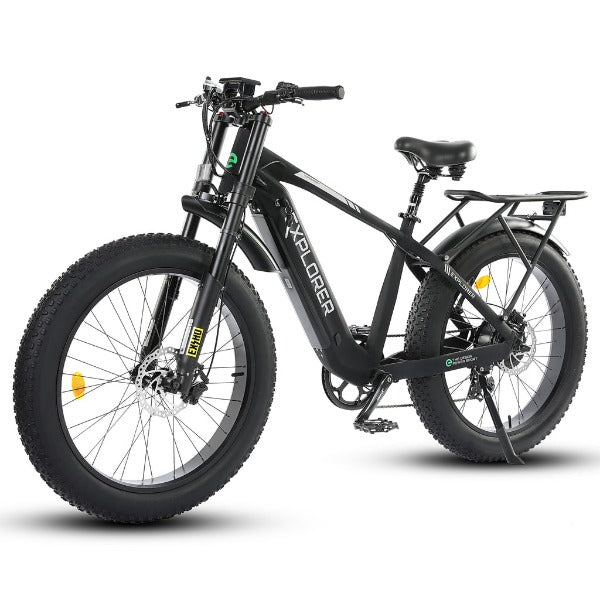 Ecotric Explorer 26 inches 48V Fat Tire Electric Bike with Rear Rack