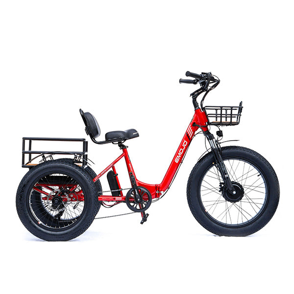 Emojo Bison Pro Folding Step-Thru Electric Bike Red Color facing right