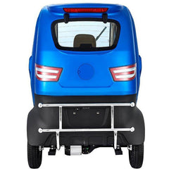 Green Transporter Q Runner 60V/45Ah 1000W Bariatric 4-Wheel Enclosed Scooter back view in blue