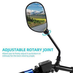2PCS 360° Universal Scooter Rearview Mirrors