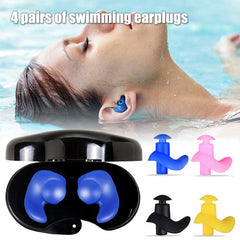 4 Pairs Reusable Swimming Earplugs