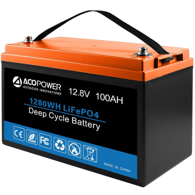 ACOPOWER 12V/100Ah LiFePO4 Deep Cycle Battery HY-Li100Ah