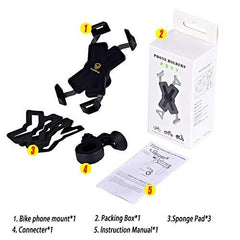 Anti-Shake Bike Phone Mount with Stainless Steel Clamp Arms
