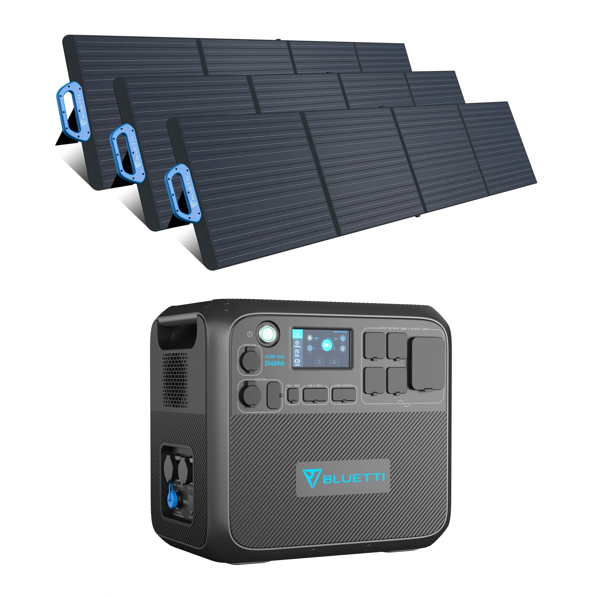 Bluetti AC200Max + 3x PV200 Home Battery Backup Solar Generator Kit