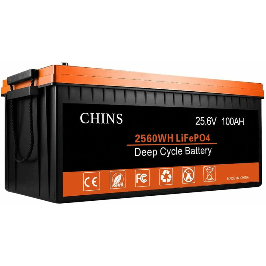 Chins 25.6V/100Ah LiFePO4 Deep Cycle Battery