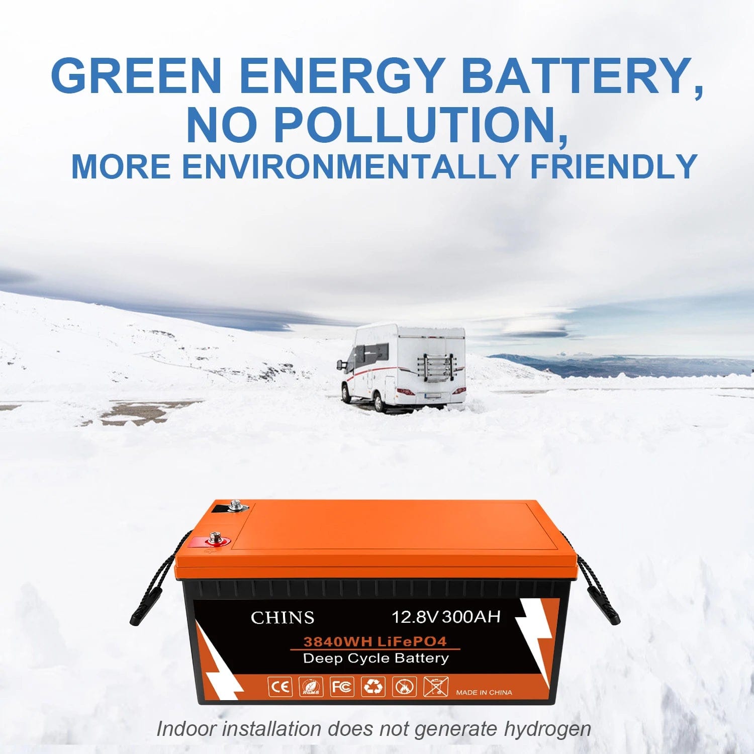 Chins Smart 12.8V/300Ah LiFePO4 Deep Cycle Battery