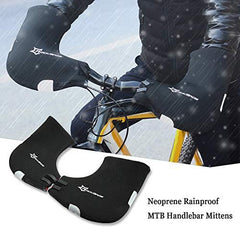 Docooler Handlebar Mitts Pogies Mittens for Cold Weather Riding MTB Fat Bike Motor Bar Covers Winter Thermal Cover Bike Hand Warmer with Thick Neoprene: 6mm - Features: Warm, Rainproof, Windproof
