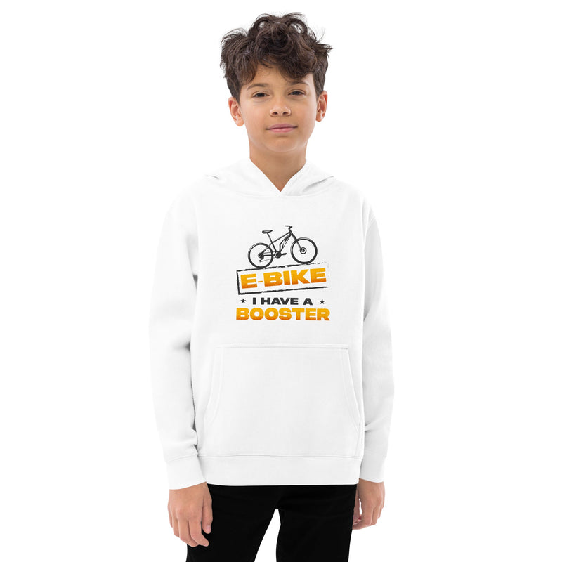 E-bike I Have a Booster Cotton Heritage Y2550 Kid's Fleece Hoodie White