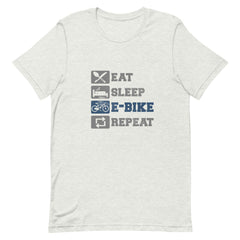 Eat Sleep E-bike Repeat Bella + Canvas 3001 Mens T-shirt