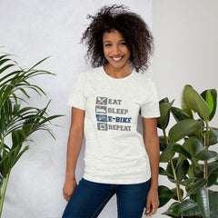Eat Sleep E-bike Repeat Bella + canvas 3001 Womens T-shirt