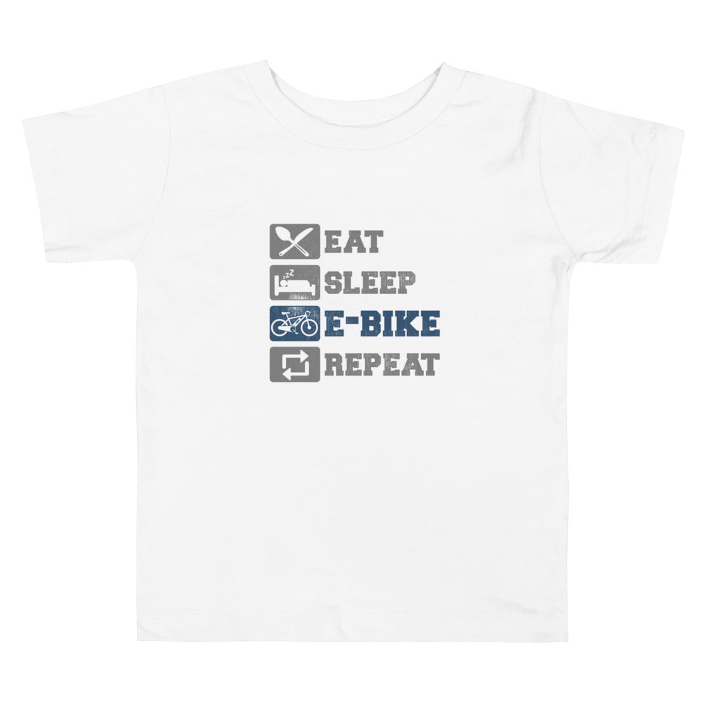 Eat Sleep E-bike Repeat Bella + Canvas 3001T Kids T-shirt