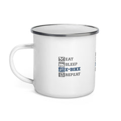 Eat Sleep E-bike Repeat Enamel Coffee Mug