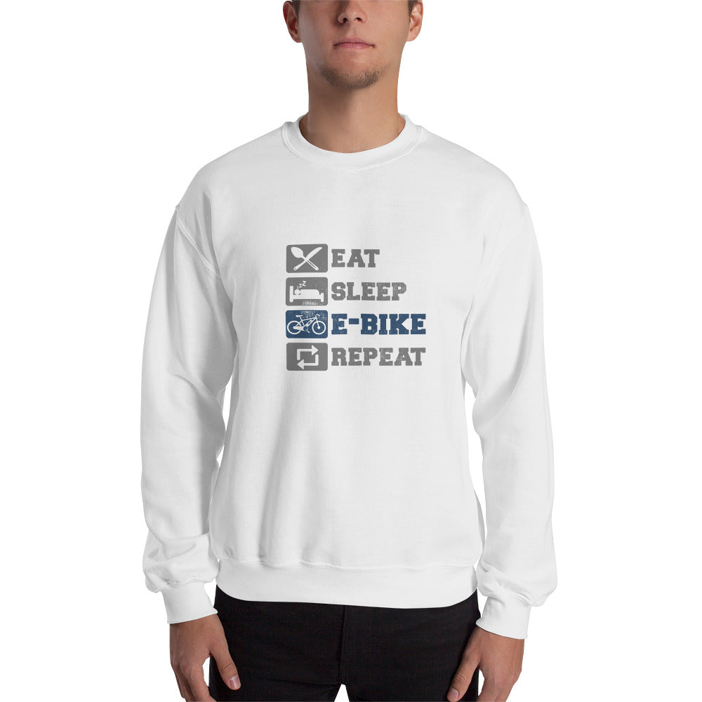 Eat Sleep E-bike Repeat Gildan 18000 Mens Sweatshirt