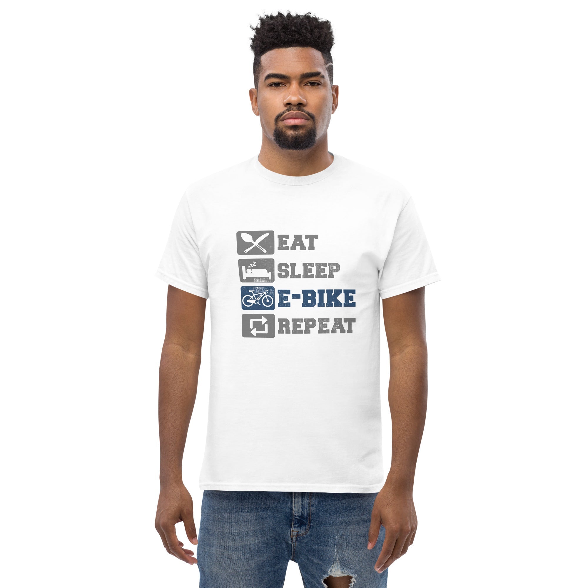 Eat Sleep E-bike Repeat Gildan 5000 Mens T-shirt