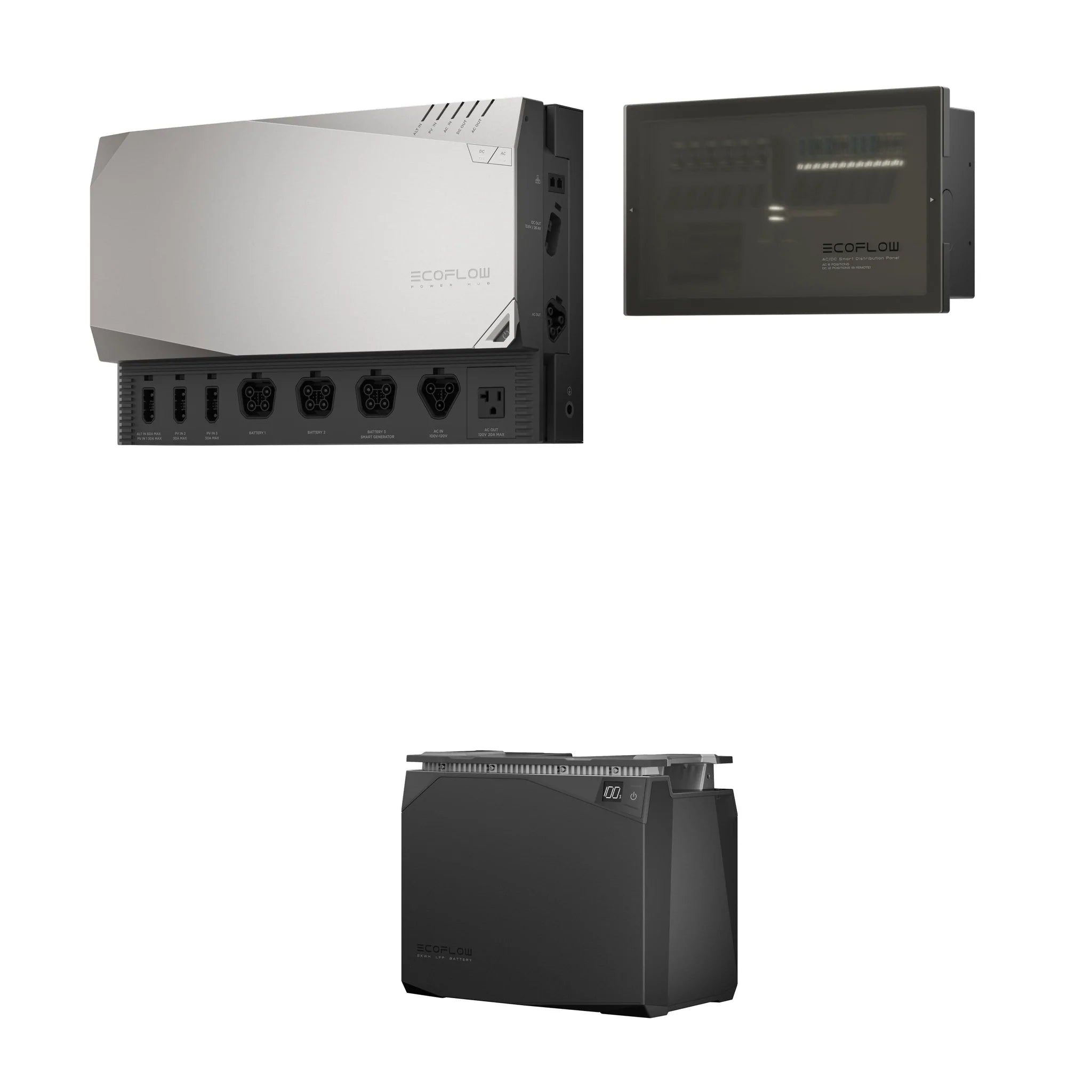 EcoFlow 2kWh 1x LFP Battery + 1x Power Hub + 1x Cable Pack + 1x Distribution Panel + 1x Mounting Strap Prepared Power Kit