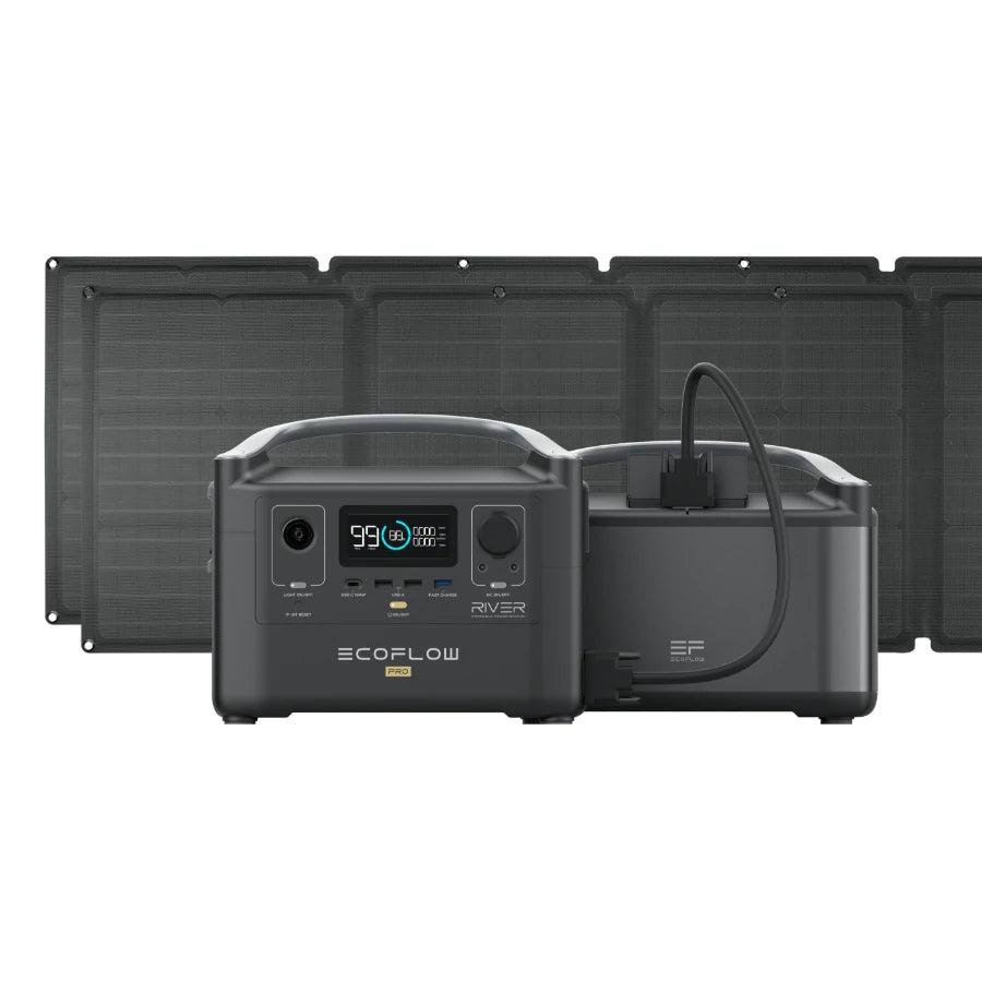 EcoFlow River Pro + River Pro Extra Battery + 2x 110W Solar Panel Solar Generator Kit