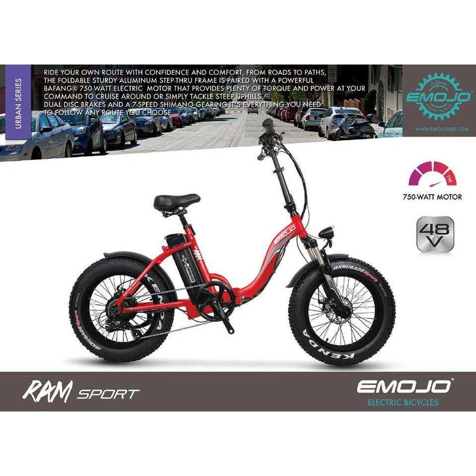 Emojo Ram Sport 48V/10.4Ah 750W Folding Fat Tire Electric Bike