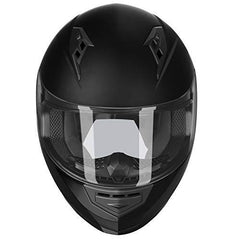 GLX Unisex-Adult GX11 Compact Lightweight Full Face Motorcycle Street Bike Helmet with Extra Tinted Visor DOT Approved (Matte Black, Medium)