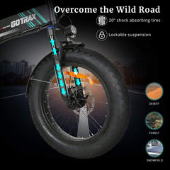 GoTrax EBE4 48V/10Ah 350W Folding Fat Tire Electric Bike
