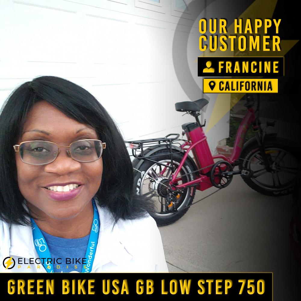 Green Bike USA GB Low Step Fat Tire 48V/18.20Ah 750W Folding Fat Tire Electric Bike