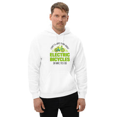 I Don't Always Think About Electric Bicycles Oh Wait, Yes I Do Men's Gildan 18500 Men’s Hoodie White