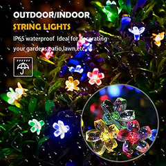 ITICdecor Solar String Flower Lights Outdoor Waterproof 50 LED Fairy Light Decorations for Garden Fence Patio Yard Christmas Tree, Lawn, Patio, Party Decoration (Multi-Colored)