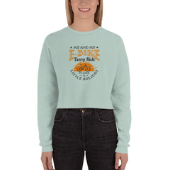 Me and My E-Bike Every Ride is Like A Little Holiday Bella + Canvas 7503 Women's Cropped Sweatshirt