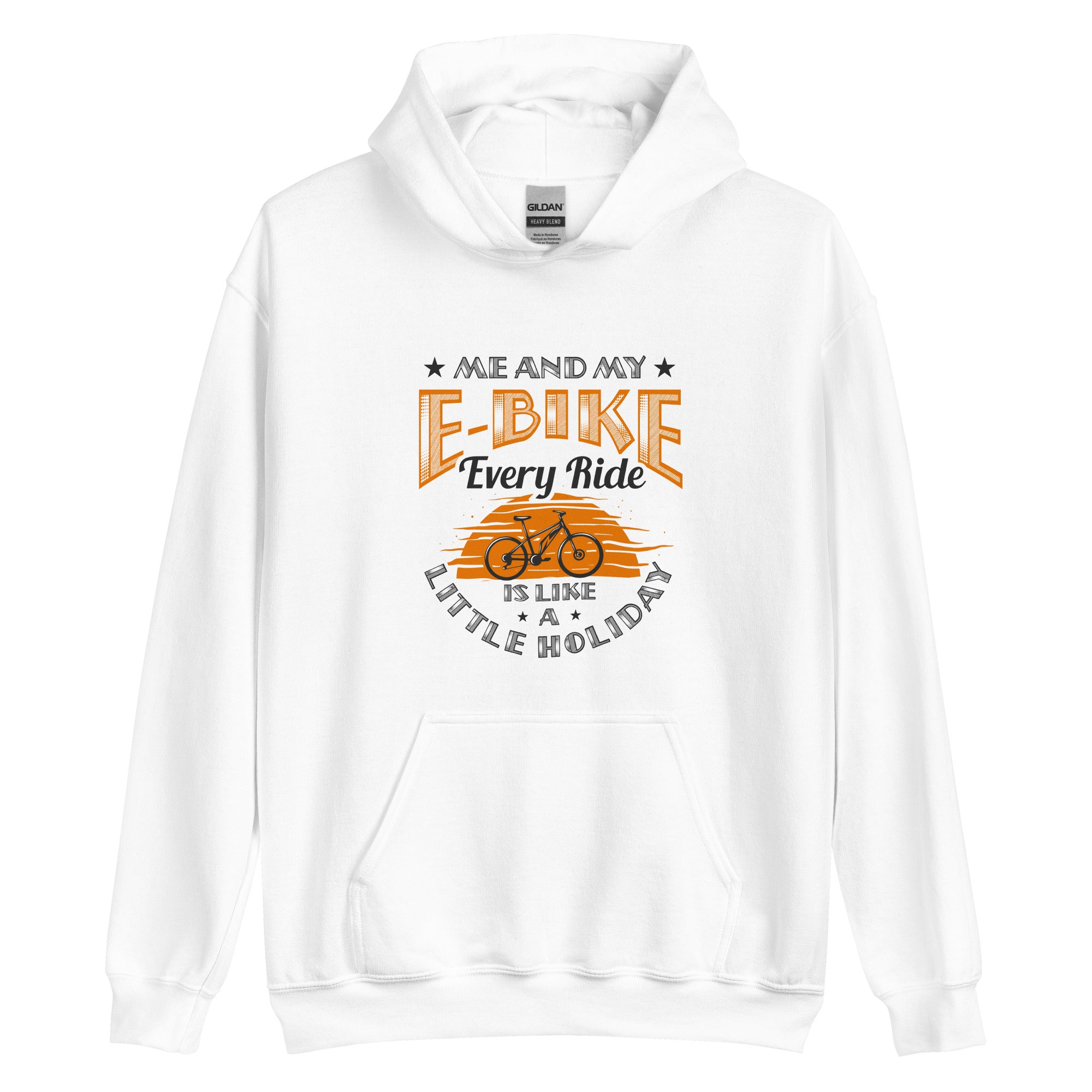 Me and My E-Bike Every Ride is Like A Little Holiday Gildan 18500 Men's Hoodie White