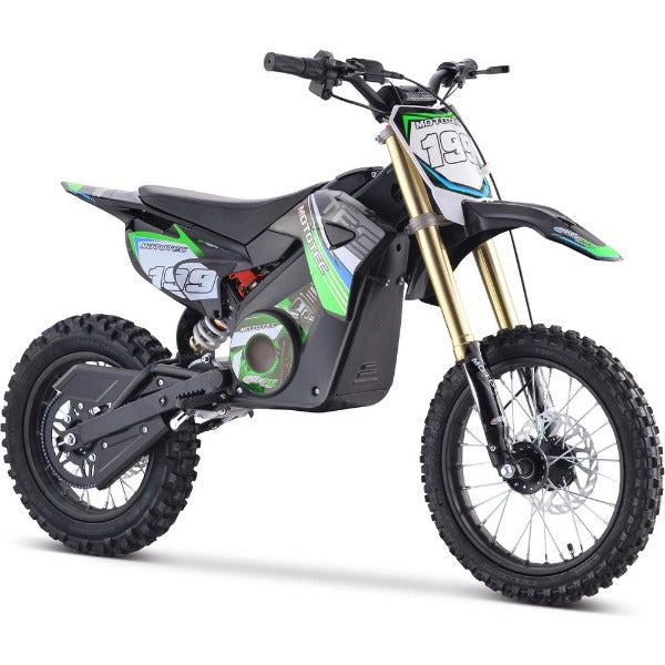 MotoTec Pro 48V/13Ah 1500W Electric Dirt Bike MT-Dirt-Pro-1500 green front