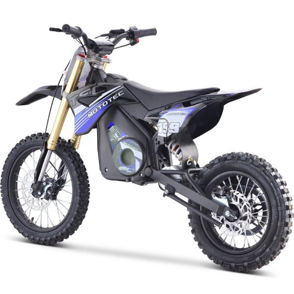 MotoTec Pro 48V/13Ah 1500W Electric Dirt Bike MT-Dirt-Pro-1500 blue back