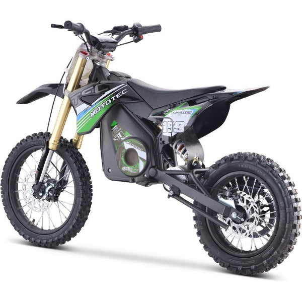 MotoTec Pro 48V/13Ah 1500W Electric Dirt Bike MT-Dirt-Pro-1500 green back