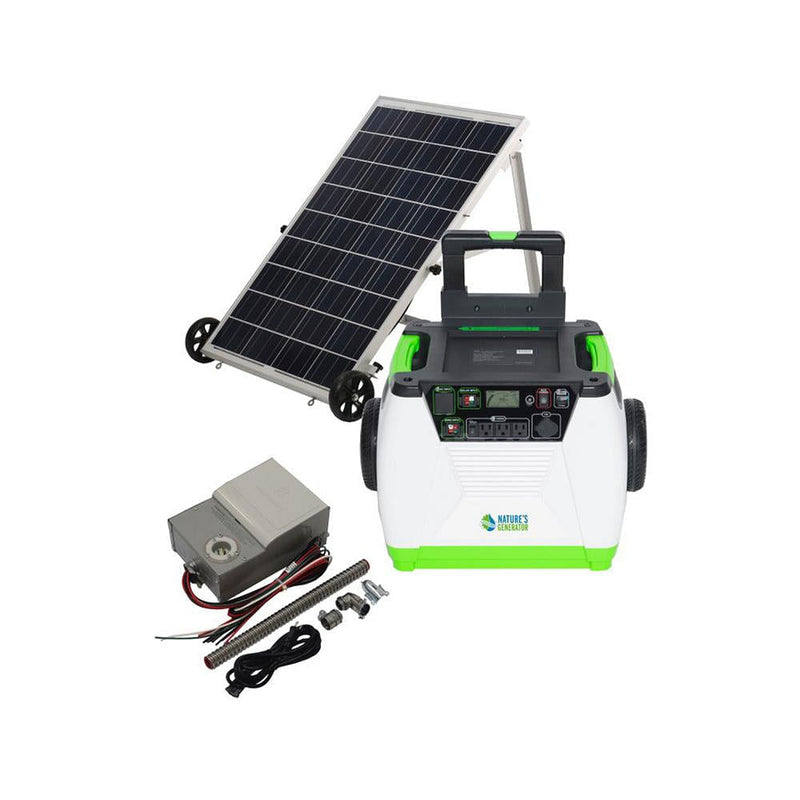 Nature's Generator Gold PE System 1800W + 1x 100W Solar Panel + 1x Power Transfer Solar Generator Kit
