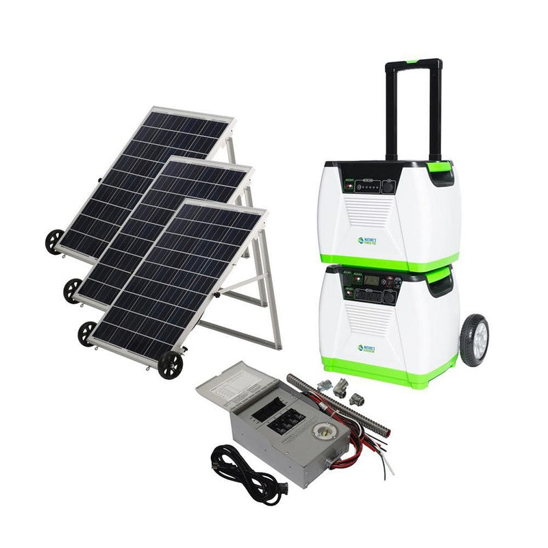 Nature's Generator Platinum PE System 1800W + 3x 100W Solar Panel + 1x Power Pod + 1x Power Transfer Solar Generator Kit