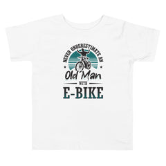 Never Underestimate an Old Man with an E-bike Bella + Canvas 3001T Kid's T-shirt White