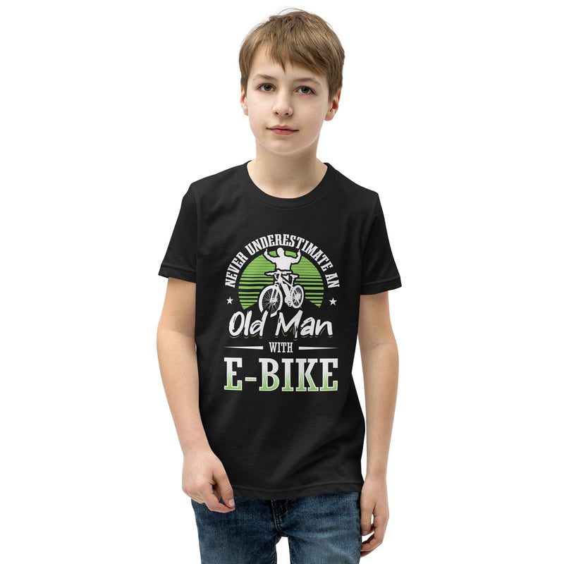 Never Underestimate an Old Man with an E-bike Bella + Canvas 3001Y Kid's T-shirt
