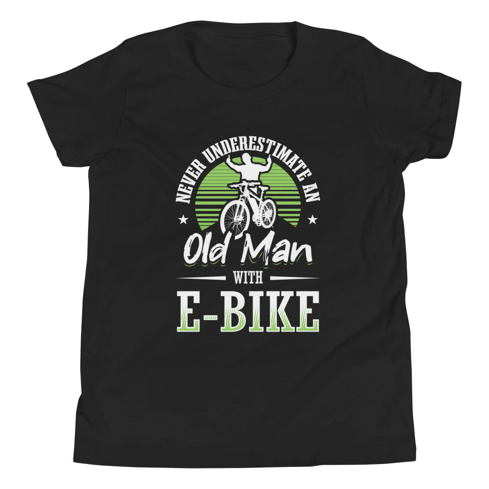 Never Underestimate an Old Man with an E-bike Bella + Canvas 3001Y Kid's T-shirt