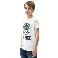Never Underestimate an Old Man with an E-bike Bella + Canvas 3001Y Kid's T-shirt White