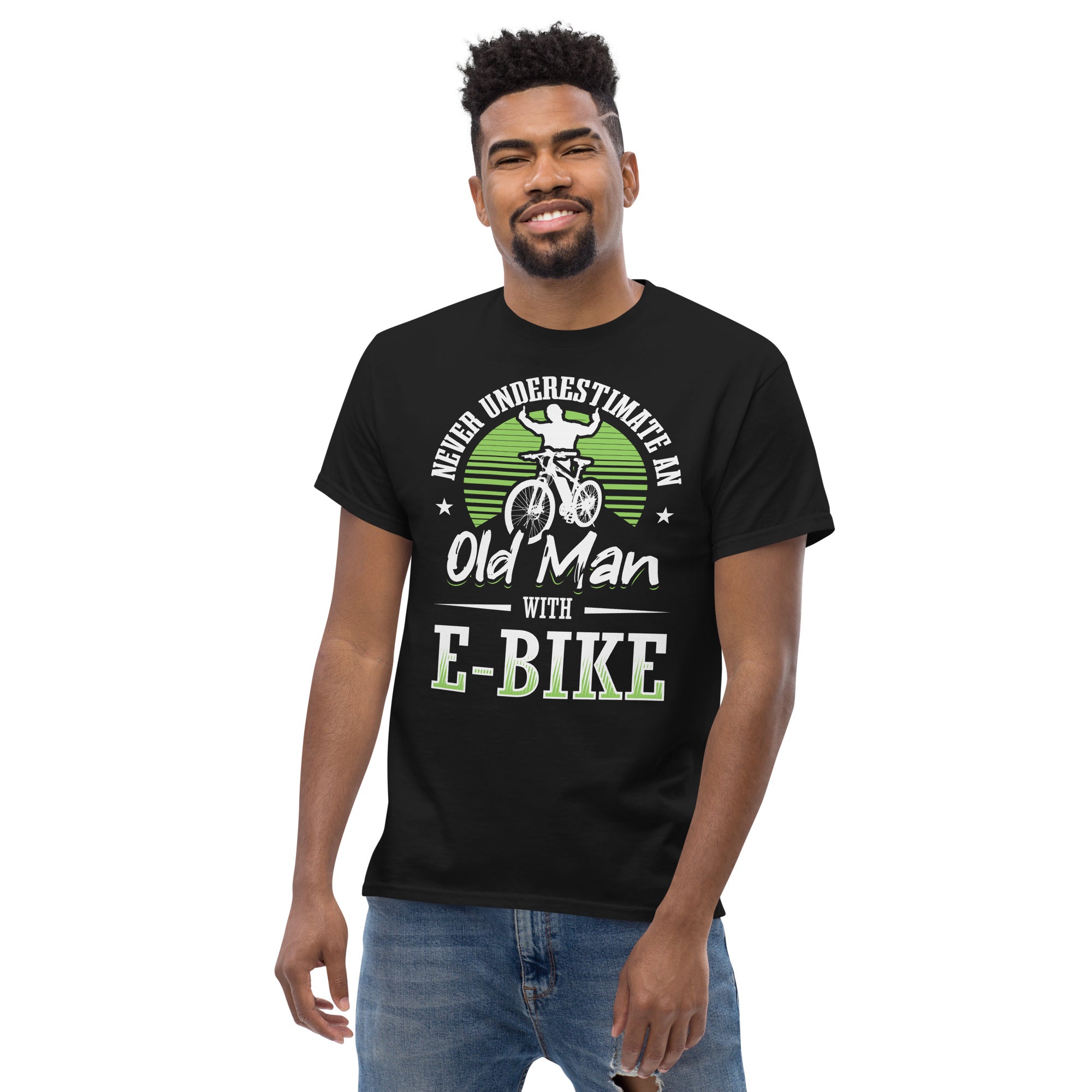 Never Underestimate an Old Man with an E-bike Gildan 5000 Men's T-shirt