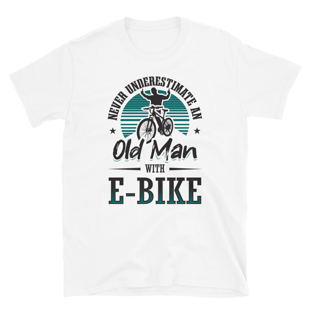 Never Underestimate an Old Man with an E-bike Gildan 64000 Women's T-Shirt White