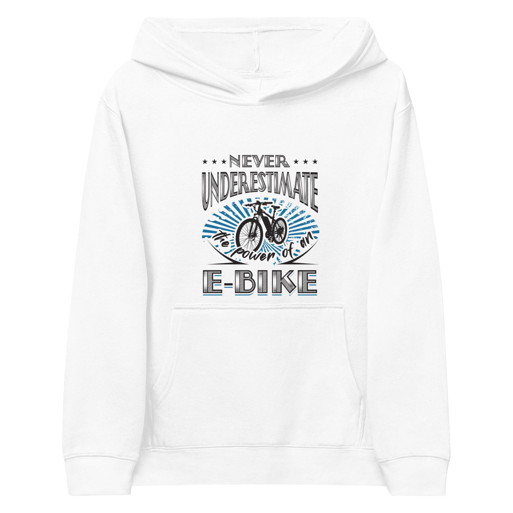 Never Underestimate the Power of an E-bike Cotton Heritage Y2550 Kid's Fleece Hoodie White