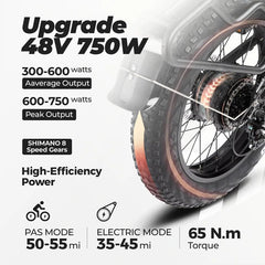 Paselec PX6 48V/12Ah 750W Folding Fat Tire Electric Bike