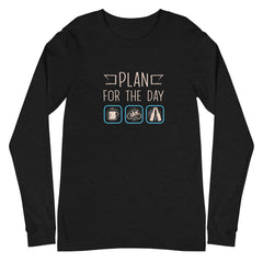 Plan for the Day "Coffee, E-bike, Beer" Bella + Canvas 3501 Women's Long Sleeve Tee