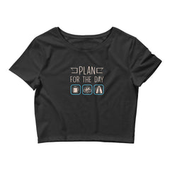 Plan for the Day "Coffee, E-bike, Beer" Bella + Canvas 6681 Women’s Crop Tee