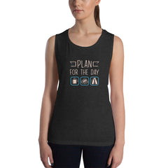 Plan for the Day "Coffee, E-bike, Beer" Bella + Canvas 8803 Women's Muscle Tank