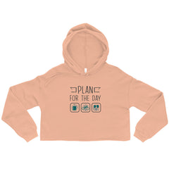 Plan for the Day "Coffee, E-bike, Wine" Bella + Canvas 7502 Women’s Cropped Hoodie Peach