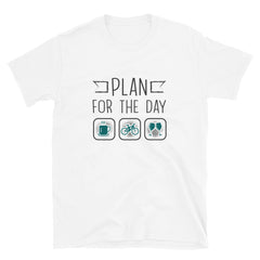 Plan for the Day "Coffee, E-bike, Wine" Gildan 64000 Women’s T-shirt White