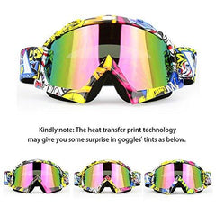 Professtional Adult Motorcycle Goggles Off Road Dirt Bike ATV Riding Motocross Mx Goggles Glasses for Men Women Youth Kids(C74)