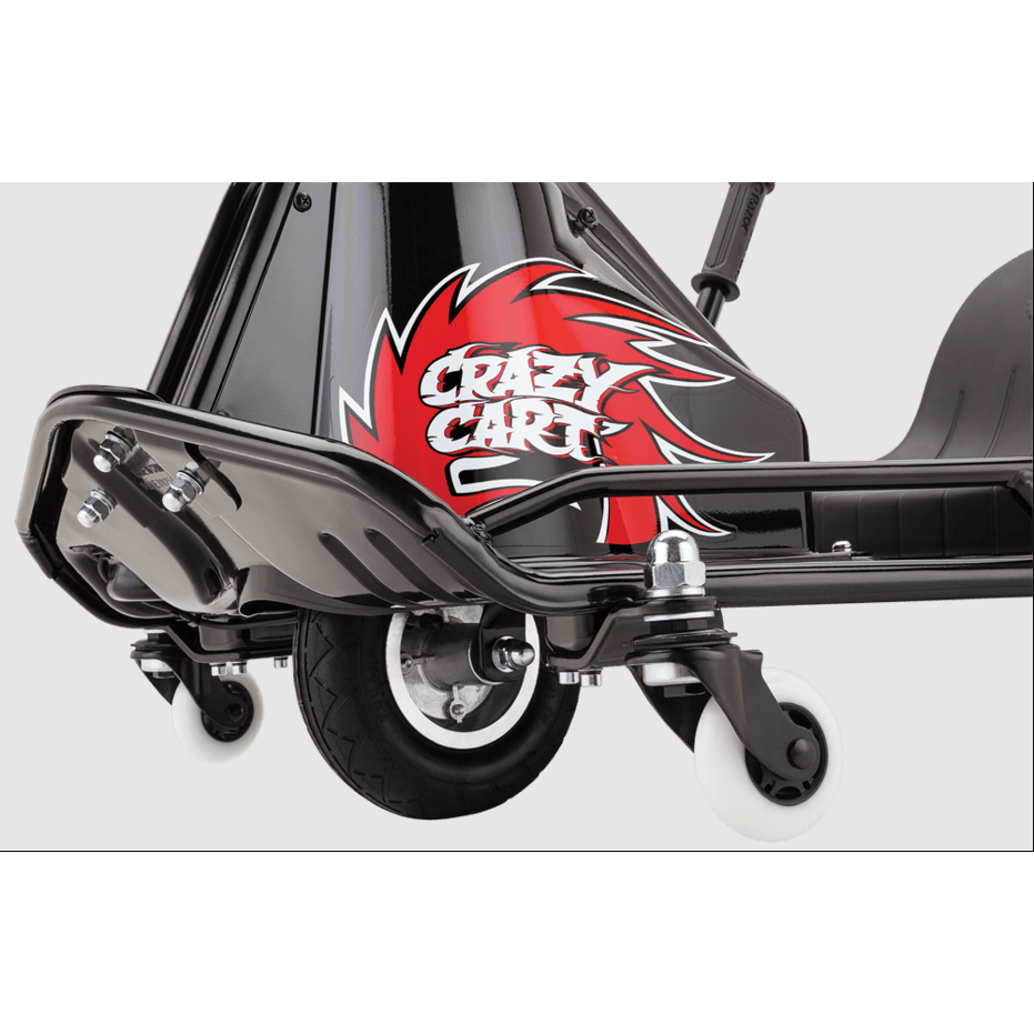 Razor Crazy Cart - 24V Electric Drifting Go Kart - Variable Speed, Up to 12  mph, Drift Bar for Controlled Drifts, One Size, Black/Red